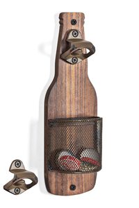 Décapsuleur et tire-bouchon mural en bois vintage, décor de bar, cadeau pour collectionneur de capsules, pour hommes amateurs de bière - Product Image 3