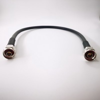 Cable eléctrico de 914,4mm, doble tipo N, enchufe macho, conector Coaxial Rf de crimpado, ensamblaje de fabricantes, Cable Coaxial de puente LMR400