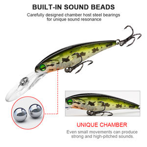 Hot <span class=keywords><strong>Banshee</strong></span> leurre maigre flottant hochet Jerkbait plongeurs profonds longue coulée coquette CDNA2 gros leurre de pêche à l'achigan - Product Image 2