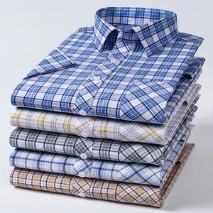 <span class=keywords><strong>Chemise</strong></span> Hawaïenne Décontractée pour <span class=keywords><strong>Homme</strong></span> 100% Coton Teint en Fil Anti-Plis Manches Courtes à Carreaux Respirante Séchage Rapide <span class=keywords><strong>Grande</strong></span> <span class=keywords><strong>Taille</strong></span> <span class=keywords><strong>6XL</strong></span> - Product Image 2
