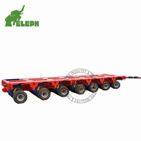 Semi-remorque plateau bas multi-essieux robuste pour le transport de machines, semi-remorques modulaires avec essieux hydrauliques