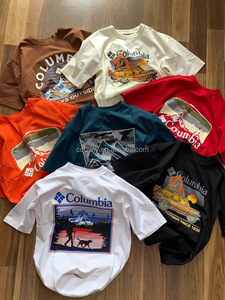 Camiseta de algodón de manga corta para hombre, estilo vintage, casual, versátil, de corte holgado, cuello redondo, venta al por mayor - Product Image 2