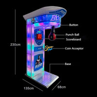 Machine de boxe lumineuse en acier inoxydable Superfun - Testez votre vitesse et vos réflexes - Garantie 1 an - Anglais