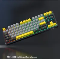 K870Tpro Keyboard Mekanikal Mini, papan ketik 2.4G/BT5.0 berkabel, 87 tombol 80%