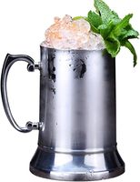 Chope à bière et verre à whisky en acier inoxydable à double paroi de 550 ml/450 ml avec poignée, écologique, pour fêtes, isolation thermique