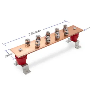 Custom Equipotential Earth Grounding Solid Copper Ground Electrical Busbar For Indoor Outdoor