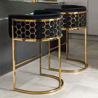 Chaise de bar de luxe en acier inoxydable à dossier haut pour usage commercial, salon et espaces extérieurs
