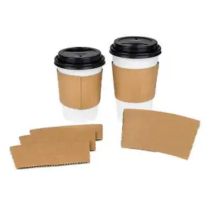 गर्म पेपर कप आस्तीन, कस्टम कागज कॉफी कप आस्तीन के साथ लोगो, कॉफी पेपर कप
