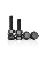 Vis hexagonale externe de grade 8.8, entièrement filetée, en acier à haute teneur en carbone, noircie, sans écrous, accessoires complets, boulon allongé