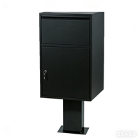 Boîte à colis sur pied personnalisée en acier galvanisé de grande taille avec serrure à clé, boîte aux lettres métallique de jardin sécurisée antivol à poser au sol