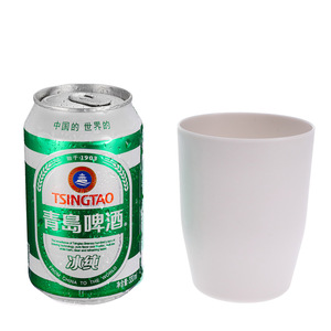Minimalist Couple Mouthwash Cup Plastic Toothbrush Holder Round Design Lightweight For Bathroom Use White Beige - Product Image 5