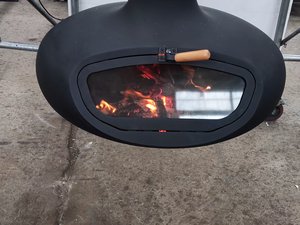 Estufa de Leña Decorativa Personalizada para Interiores, Clásica, de Acero al Carbono <span class=keywords><strong>Refractario</strong></span>, con Vidrio, para Calefacción <span class=keywords><strong>Interior</strong></span> - Product Image 4