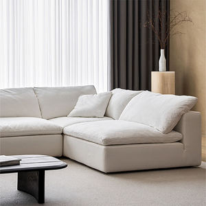 Canapé modulaire en forme de L, design moderne, pour hall d'hôtel, en tissu de lin, pour salon - Product Image 5