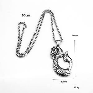 Colgante de acero inoxidable con diseño de anzuelo vikingo para hombre, amuleto con diseño geométrico asimétrico para ropa, regalo a juego - Product Image 5