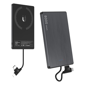 Portable Power Bank 5000mAh Aluminum Alloy Type C Output 20W Quick <b>Charge</b> Support With <b>Cable</b> Phone Charger - Product Image 1