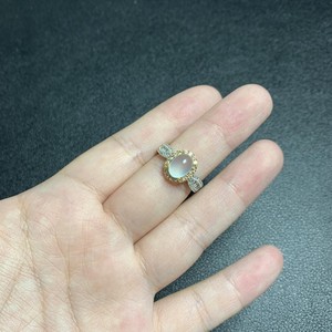 S925 Pure Silver Diamond Inlaid <b>Ring</b> Xiuyu White <b>Ice</b> Material High-End Fashionable Versatile New Chinese Style One Size - Product Image 3