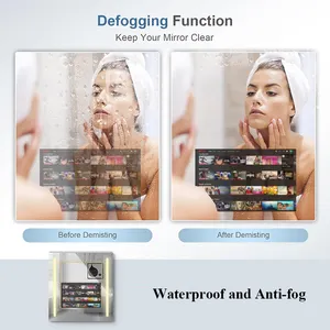 Moderno Vanity TV schermo sbrinatore 15.6 pollici Android OS TV specchio Smart medicina armadietto del bagno con Led specchio