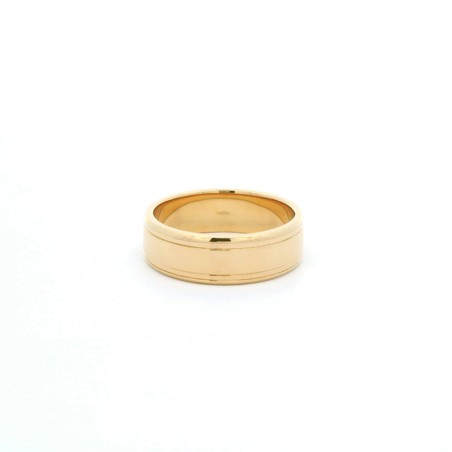 DiamondX Custom 18K Solid Yellow Gold Men's 7mm Wide Polished Wedding Ring