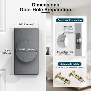 Calzibeno Satin Chrome Door Knob Steel Gray Modern Design Privacy Interior Handle For Bedroom Bathroom Sturdy - Product Image 3