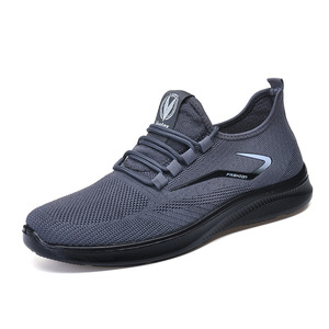 Men's Casual Shoes Flying Woven Design with Breathable Polyurethane Mesh Lightweight Spring <b>Sneakers</b> EVA Insole - Product Image 1