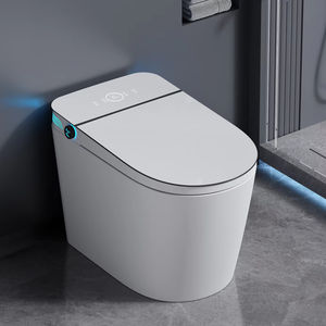 MONDI MD711 WC Intelligente Moderno Nero Bianco a Pavimento con Scarico a P e S, Telecomando, Riscaldamento Istantaneo, Doppio Scarico per Hotel e Scuole - Product Image 1