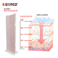 Panneau de luminothérapie rouge ILUXRED 7000W pour tout le corps avec support roulant, dispositif LED infrarouge à double puce pour salon de beauté