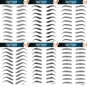 Custom Waterproof Face Eyebrow 3d 4d Temporary Tattoo Stickers for men girls Transfers Stickers Grooming Shaping Eyebrow Sticker