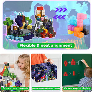 200 blocs magnétiques pour enfants, blocs de construction magnétiques, <span class=keywords><strong>cubes</strong></span>, jouet éducatif Montessori STEM, pour <span class=keywords><strong>les</strong></span> enfants de 3 à 8 ans, aimants empilables, cadeaux - Product Image 5