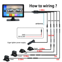 Système de caméra DVR à image divisée en quatre voies de 7 pouces avec fonction BSD