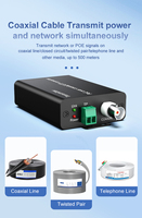 Extenseur Ethernet POE 10/100 Mbps, convertisseur BNC RJ45 EOC, transmission de caméra IP 500M, 30W, alliage d'aluminium, moniteur Heng