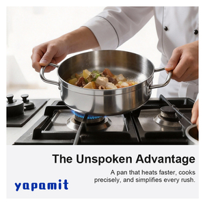 หม้อตุ๋นสเตนเลสสตีลแบบหนา ทนทาน พร้อมหูจับสองข้าง ฐานหลายชั้น สำหรับตุ๋นและต้มในครัวโรงแรม - Product Image 3