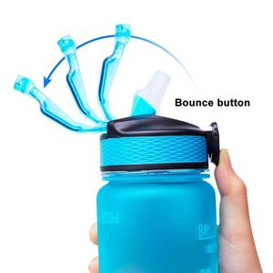 Hot Sale Plastic Bottle with Custom LOGO 32oz <b>Large</b> Motivational Tritan Measure Sports Water Bottle Time Marker Gym Water Bottle - Product Image 3