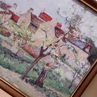 Tableau mural de luxe sur toile avec cadre en bois, impression vintage de paysages européens et fleurs, idéal pour la décoration intérieure et les mariages