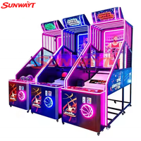 SUNWAYT SW-IJ5 Machine de jeu d'arcade de basket-ball de rue en métal, commerciale, d'intérieur, à monnayeur, avec éclairage clignotant 1