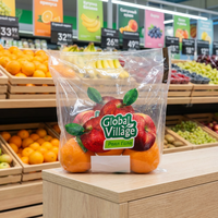 Sacs d'emballage en plastique transparents anti-buée pour fruits et légumes frais, sacs en plastique pour fruits frais de supermarché avec poignée