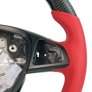 พวงมาลัยรถสปอร์ตหุ้มหนังสีแดงคาร์บอนไฟเบอร์พร้อมไฟ LED สำหรับ Mercedes-Benz <span class=keywords><strong>AMG</strong></span> GT63S W212 W221 W222 W205 W204 C220 GLC W907 - Product Image 3