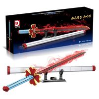 DK1514 Espada Curva de Fantasía con Cinta, Modelo de 780 Piezas con Funda, Soporte de Exhibición, Coleccionable de Escritorio, Sets de Bloques de Construcción DIY para Ensamblar