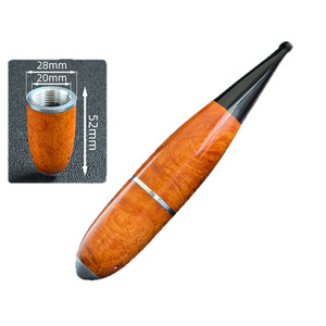 Pipe à fumer Zeppelin Torpedo en bois de bruyère d'Italie, finition laquée 9 mm, portable et coupe-vent, une seule aspiration - Product Image 6