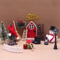 Nouvelle maison de poupée en bois elfe porte ornements de noël Mini conte de fées scène accessoires accessoires décoration de vacances