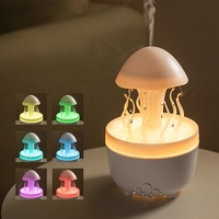 Diffuseur d'huiles essentielles en forme de goutte de pluie 300ML avec télécommande, humidificateur aromathérapeutique en forme de champignon avec lumière LED 7 couleurs