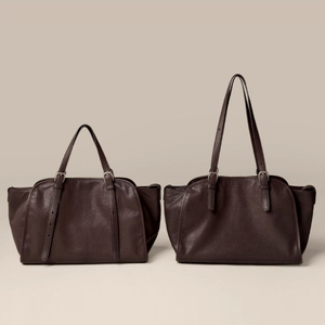 Nouveau sac à main pour <span class=keywords><strong>femme</strong></span> en cuir véritable, première couche de cuir de vache, grande capacité, vintage, rétro, bowling, sac à main à bandoulière unique - Product Image 4