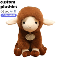 Vente directe d'usine, peluche mouton brun, jouet en peluche confortable, cadeau pour la décoration de la maison
