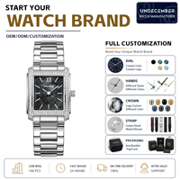 Reloj de Pulsera de Cuarzo de Acero Inoxidable para Mujer con Logotipo Personalizado, Diseño Cuadrado de Diamantes, Fabricante OEM, Suministro al por Mayor