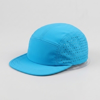 Gorra de Running Unisex con 5 Paneles, Logotipo Personalizado OEM, Sin Estructura, con Orificios Cortados con Láser, para Campamento al Aire Libre, de Secado Rápido, de Nailon