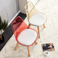 Chaise de salle à manger en bois massif de Style moderne nordique dossier tabouret de bureau de maquillage acrylique Transparent pour un usage domestique chaise de Bar de conception Simple
