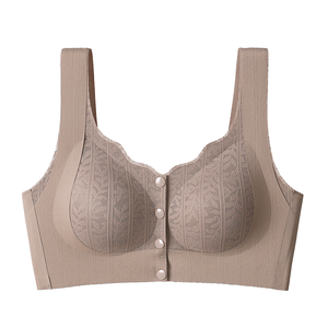 M-3XL 여성용 플러스 사이즈 레이스 와이어프리 푸쉬업 베스트 스타일 브라 조절형 스트랩 솔리드 스판덱스/나일론 니트 3/4컵 <span class=keywords><strong>U</strong></span>-백 프론트 - Product Image 2