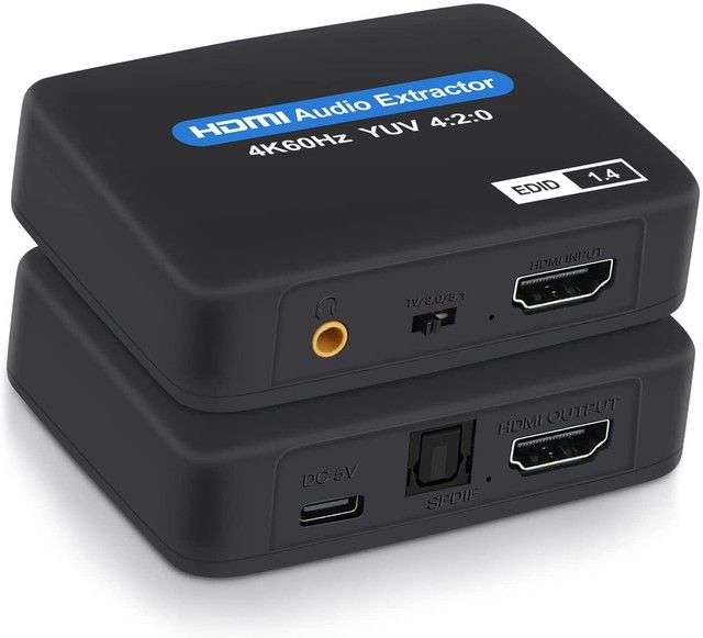 TV-link 4K for 1.4 to 2.0 ARC Audio Extractor Converter Adapter with HDCP1.4 5.1 Optical Toslink SPDIF