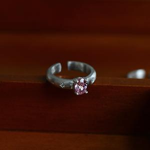 Bague en argent pur S925 Aurora Palaiba, design de niche, roue étoilée, diamant rose empilé, plaqué or 18 carats, diamant Papalacha à haute teneur en carbone - Product Image 4