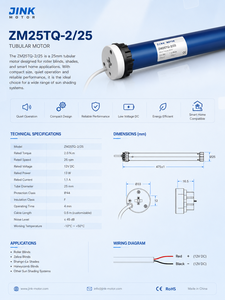 Moteur tubulaire JINK <span class=keywords><strong>ZM25TQ</strong></span>-2/25 25 mm AC 100-240V pour stores enrouleurs intelligents et stores zébrés - Product Image 4