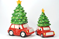 Camion de Noël en vente de gros Boîte à biscuits en céramique pour le stockage des aliments Boîte à biscuits pour biscuits